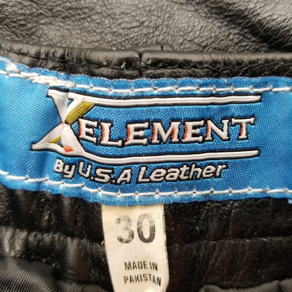 X Element Motorcycle Womans Leather Pants Black  Hight Rise Size 30 x  33 - Picture 5 of 10